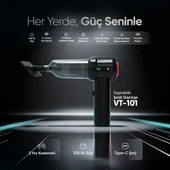Laiser Mini, Katlanabilir LED Ekranlı 17.000 PA 3ın1 Çekme-Vakum-Üfleme Özellikli Şarjlı Araç Süpürgesi thumbnail 2