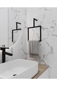 AJU Havluluk Metal Ev Mutfak Banyo Duvara Monte Havlu Tutacağı Kare Modern Şık Tasarım - 2