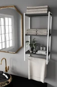 AJU Havluluk Duvar Rafı 3 Katlı Raf Banyo Mutfak Düzenleyici Modern Geniş Depolama Rafı Şık Havlu Askısı - 2
