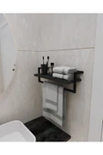 AJU Havluluk Banyo Rafı Sabunluk Şal Askılığı Havlu Askısı Banyo Mutfak Düzenleyici Çok Amaçlı Raf - 3