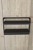 AJU Havluluk 2Katlı Kitaplık Aksesuar Rafı Ev Banyo Mutfak Düzenleyici Duvara Kolay Monte Çok Amaçlı Raf - 7