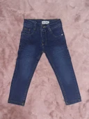 2-7 yaş arası erkek çocuk jeans pantolon dar paça mavi - 1