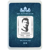 Azmi ve Efsanevi Gücü Yansıtan Cristiano Temalı Hediyeye Özel 10 Gram 999 Ayar Gümüş Külçesi-686 thumbnail 1