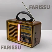 BK-7050BTS Nostaljik Solar Radyo | AM/FM/SW 3 Bant | Bluetooth, USB/TF Müzik Destekli | El Fenerli - 7