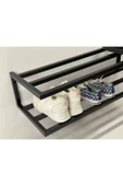 AJU Ayakkabılık, Modern 2 Katlı Açık Ayakkabı Rafı, Çok Amaçlı Düzenleyici Duvara Monte Metal Raf - 2