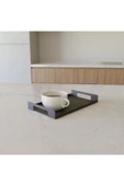AJU Servis Tepsisi, Minimalist Siyah Metal Tepsi, Vale Tepsisi, Dekoratif Mutfak Tepsi, Parfüm Tepsisi - 1