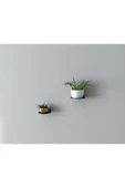 AJU Minimalist Bitki Rafı Yüzer Raf, Metal Teşhir Rafı Bitki Askısı İç Mekan Dekoratif Bitki Rafı 2 ADET - 1