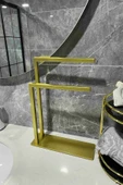 AJU Havluluk Tezgah Üzeri Kağıt Havluluk Ev Banyo Dekorasyonu Paslanmaz Metal Montaj Gerektirmez Gold - 6