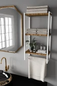 AJU Havluluk Duvar Rafı 3 Katlı Raf Banyo Mutfak Düzenleyici Modern Geniş Depolama Rafı Şık Havlu Askısı - 2