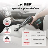 Laiser Mini, Katlanabilir LED Ekranlı 17.000 PA 3ın1 Çekme-Vakum-Üfleme Özellikli Şarjlı Araç Süpürgesi - 1