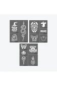 One Spray Tattoo Halloween Dövme Şablon Seti ve Siyah Sprey thumbnail 5
