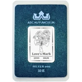 Çiçek Temalı 999 Ayar Gümüş Tasarımlı Hediyeye Özel 10 Gram Gümüş Külçesi-687 thumbnail 1