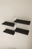 AJU 4 Katlı Duvar Rafı Metal Çerçeveli Dekoratif Kitaplık ve Raf Ünitesi Modern ve Minimalist Tasarım - 7