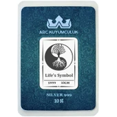 999 Ayar Gümüş Tasarımlı Yin Yang ve Ağaç Temalı Hediyeye Özel 10 Gram Gümüş Külçesi-691 thumbnail 1