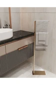 AJU Havluluk Kağıt Havlu Askısı Gold Metal Malzeme Kurulum Gerektirmez Devrilmez Banyo Düzenleyici - 1