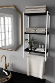 AJU Havluluk Duvar Rafı 3 Katlı Raf Banyo Mutfak Düzenleyici Modern Geniş Depolama Rafı Şık Havlu Askısı - 2