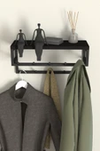 AJU Raflı Duvar Askılığı Portmanto Modern Metal Askılık Hol Koridor Mutfak Banyo Havlu Elbise Askısı - 4