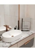 AJU Havluluk Tezgah Üzeri Kağıt El Havluluğu Ev Banyo Düzenleyici Paslanmaz Metal Montaj Gerektirmez - 3
