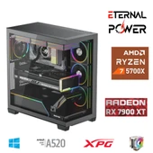 ETERNAL POWER RYZEN 7 5700X 32G DDR4 1TB M.2 RX7900XT A520 T750W thumbnail 1