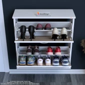 Modilayn UMAY Antre Hol 72x 78x 26 cm’ lik 2 Düşer Kapak 4 Göz Bölmeli Ayakkabılık thumbnail 4