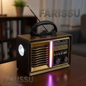 BK-7050BTS Nostaljik Solar Radyo | AM/FM/SW 3 Bant | Bluetooth, USB/TF Müzik Destekli | El Fenerli - 1