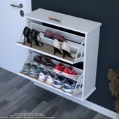 Modilayn UMAY Antre Hol 72x 78x 26 cm’ lik 2 Düşer Kapak 4 Göz Bölmeli Ayakkabılık thumbnail 3