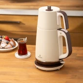 Emsan Nostalji 1737H Paslanmaz Çelik Çay Makinesi Krem thumbnail 2