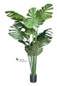 14 Dallı İri Yapraklı Islak Dokulu Lüks Yapay Monstera Deve Tabanı Ağacı thumbnail 6