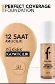 Flormar Perfect Coverage Yüksek Pigmentli & Yarı Parlak Bitişli SPF15 Fondöten 121 GOLDN NTRL thumbnail 4