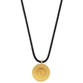 AgaKulche 22 Ayar Tam Altın Siyah İpli Kolye thumbnail 1