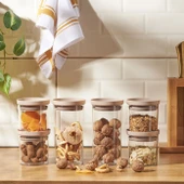 Arya 6'lı Saklama Kabı Kare Büyük Gri - 1