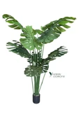 14 Dallı İri Yapraklı Islak Dokulu Lüks Yapay Monstera Deve Tabanı Ağacı thumbnail 2