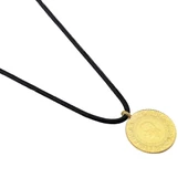 AgaKulche 22 Ayar Tam Altın Siyah İpli Kolye thumbnail 2