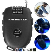 Knmaster Motosiklet Kaskı Kilidi + Knmaster Karbon Çanta Hediyeli Esnek Kablo ve Üst Düzey Koruma - 1