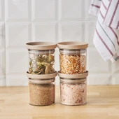 Arya 4'lü Küçük Saklama Kabı Bej - 3