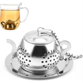 Mucit Home Paslanmaz Çelik Demlik Figürlü Çay Süzgeç Bitki Çayı Demleme ÇayKahve Demleme Bardak Çaydanlık thumbnail 2