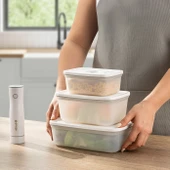 Emsan Freshlock Vakum Makineli 3'lü Saklama Kabı Beyaz thumbnail 9