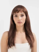 Kahve Renk Uzun Düz Parti Peruğu - Uzun Kahverengi Peruk thumbnail 2