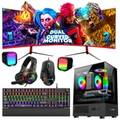 Dragos Python i5 10400F 16GB DDR4 Ram 512GB M.2 NVMe SSD RTX3050 23.6 165Hz Çift Curved Gaming PC thumbnail 1