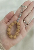 Tesbih Anahtarlık 11 li 10 mm Doğal Rudraksha Rudraşka Mini Tesbih - 2