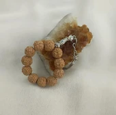 Tesbih Anahtarlık 11 li 10 mm Doğal Rudraksha Rudraşka Mini Tesbih - 1