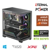 ETERNAL POWER RYZEN 7 5700X 32G DDR4 1TB M.2 RTX5070Ti A520 T750W thumbnail 1