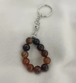 Tesbih Anahtarlık 11 li 10 mm Doğal Taş Akik Sardoniks Mini Tesbih - 3