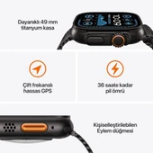Apple Watch Ultra 2 GPS + Cellular 49mm Siyah Titanyum Kasa ve Koyu Yeşil-Alpine Loop Kordon Akıllı Saat (Apple Türkiye Garantili) - 3