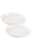 Tantitoni Space Beyaz Porselen İkili Pasta Tabağı Seti 16.8cm thumbnail 1