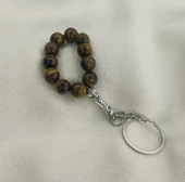 Tesbih Anahtarlık 11 li 10 mm Doğal Taş Kaplangözü Mini Tesbih - 5
