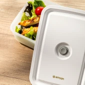 Emsan Freshlock Vakum Makineli 3'lü Saklama Kabı Beyaz thumbnail 10