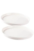 Tantitoni Space Beyaz Porselen İkili Servis Tabağı Seti 28cm thumbnail 1