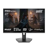 Dragos PROSeries P270FHD200 1ms FHD 200Hz 27 İnç FreeSync G-Sync IPS Pivot Oyuncu Monitörü - 1