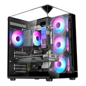 Turbox Teras Akvaryum Cam Tasarım 4X ARGB Fan 500W PSU USB 3.0 ATX Oyuncu Bilgisayar Kasası - 1